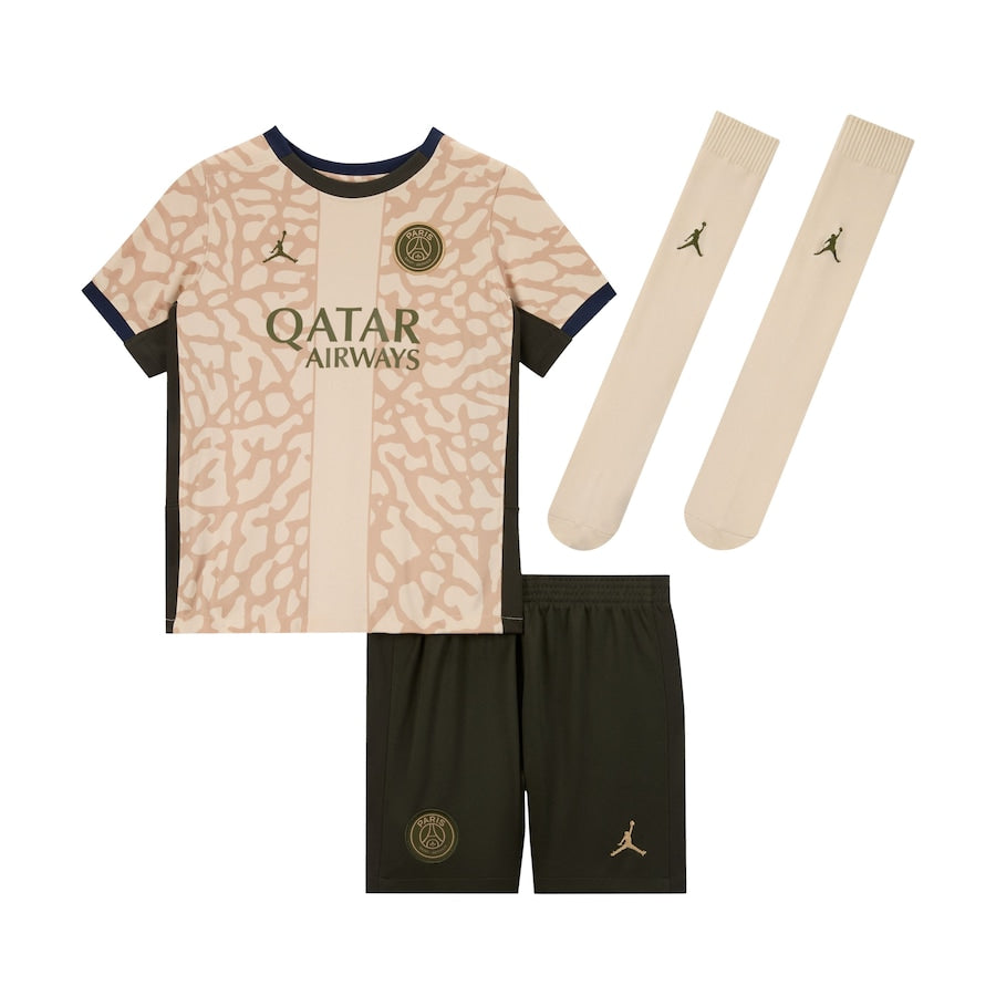 Paris Saint-Germain Jordan Brand Preschool 2023/24 Fourth Jersey Kit Set - Tan