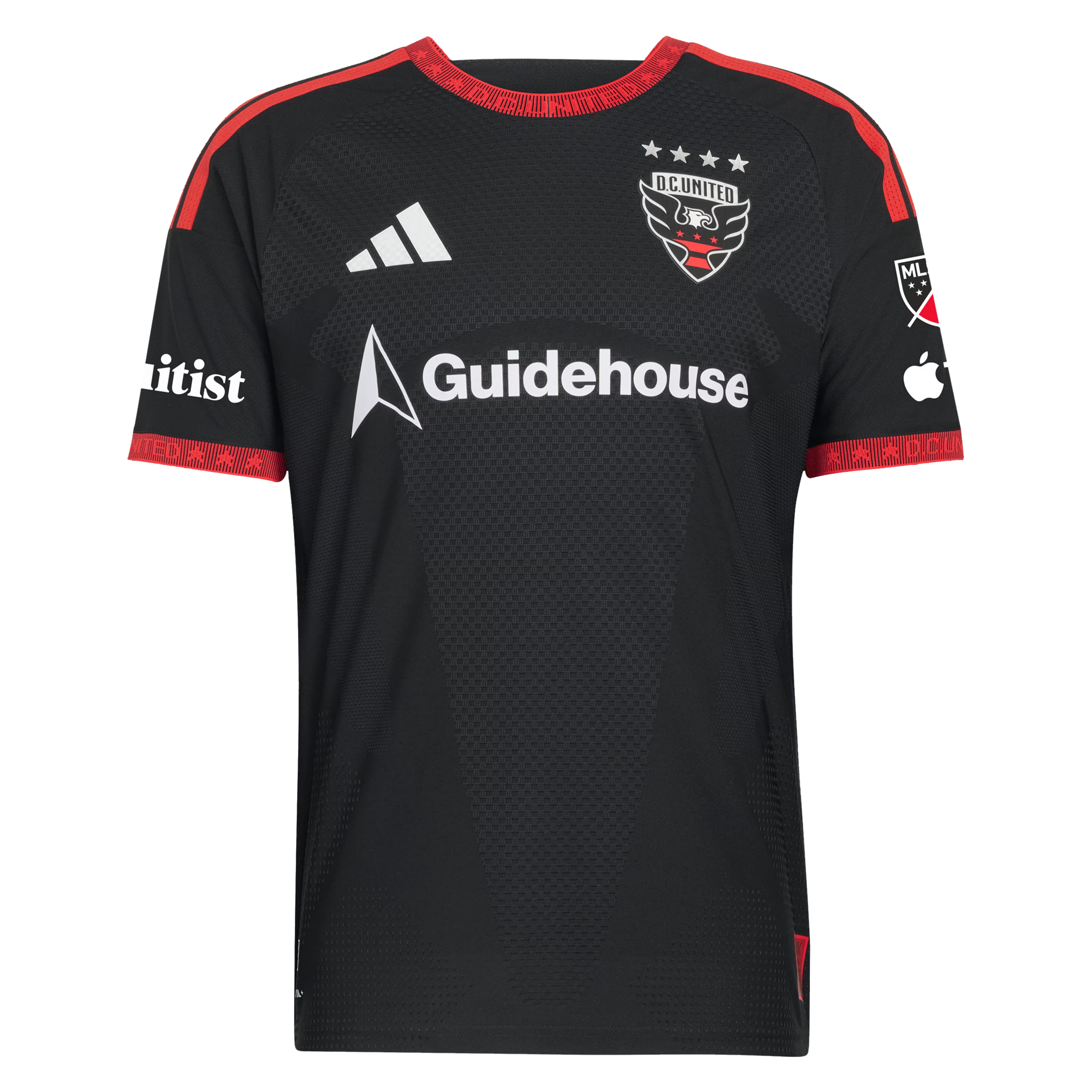 D.C. United // adidas Gabriel Pirani #10 Official 2026 Black-and-Red On-Field Patch Jersey – Black - Jersey Teams World