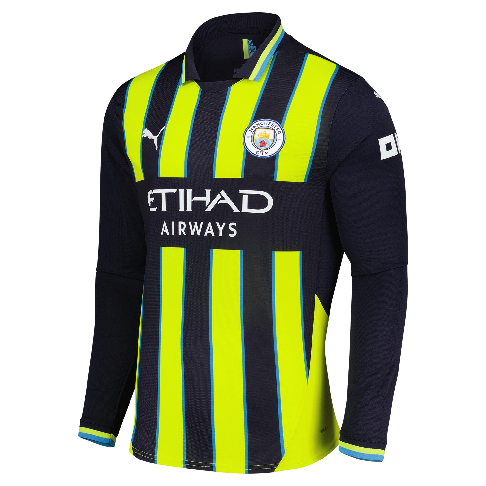 Erling Haaland 9 Manchester City Puma 2024/25 Away Long Sleeve Player Jersey - Navy
