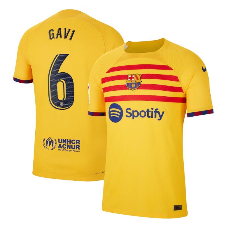 Gavi Barcelona Shirt 2023/24 Fourth Player Jersey - Yellow