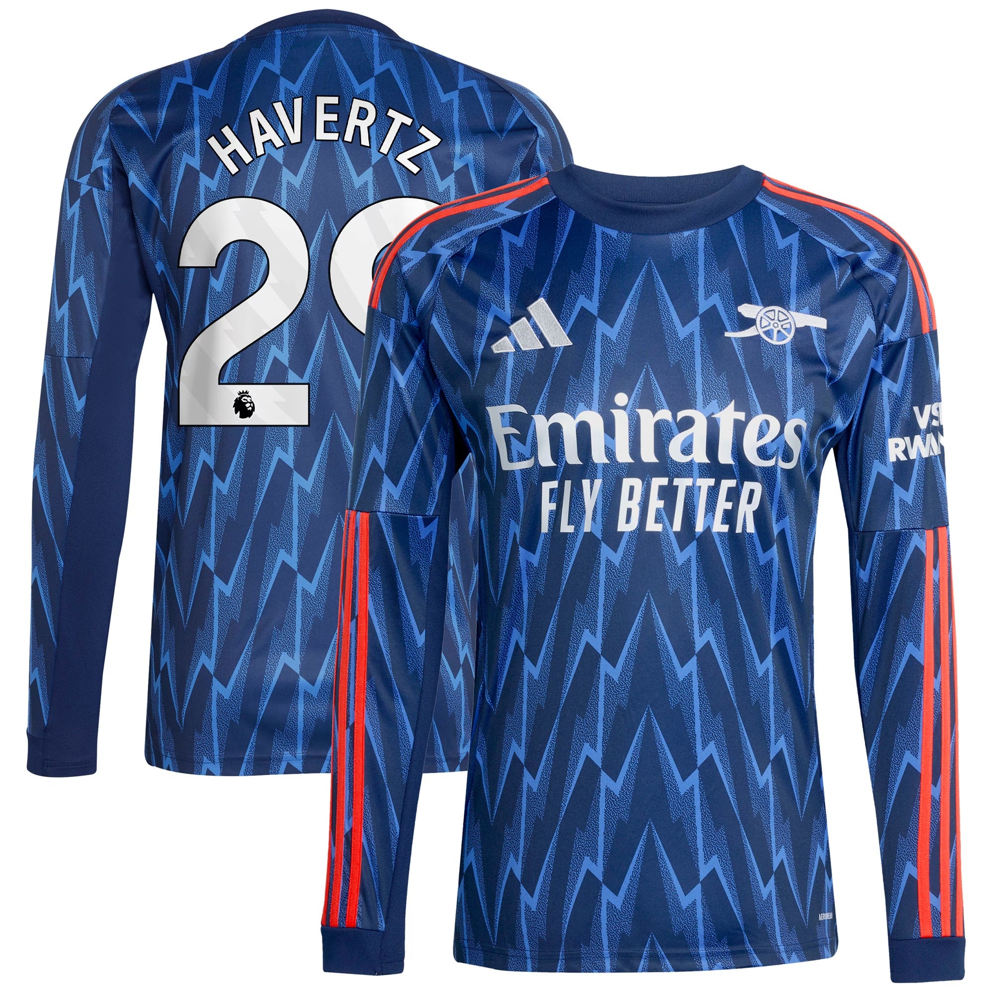Kai Havertz Arsenal adidas 2025/26 Away Long Sleeve Player Jersey - Blue
