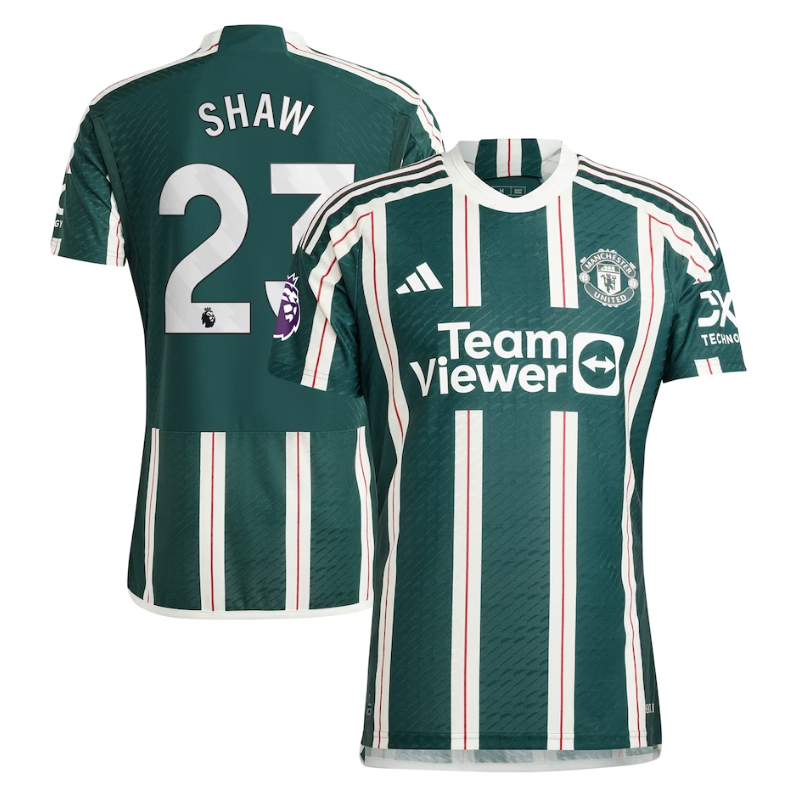 Luke Shaw Manchester United Shirt 2023/24 Away Player Jersey - Green