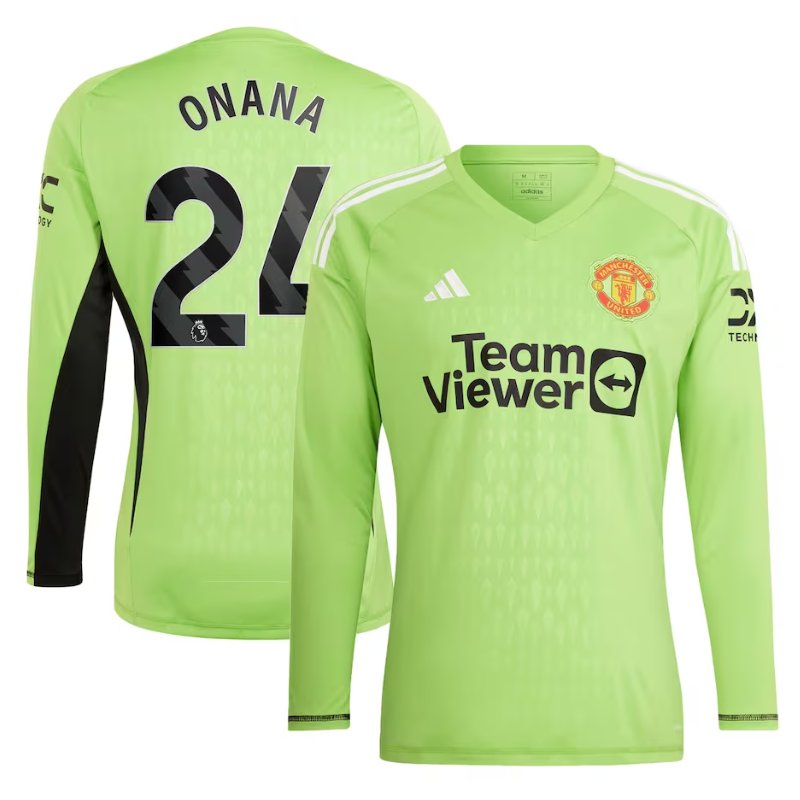 Manchester United Home Goalkeeper Shirt 2023-24 - Long Sleeve - with Onana 24 printing