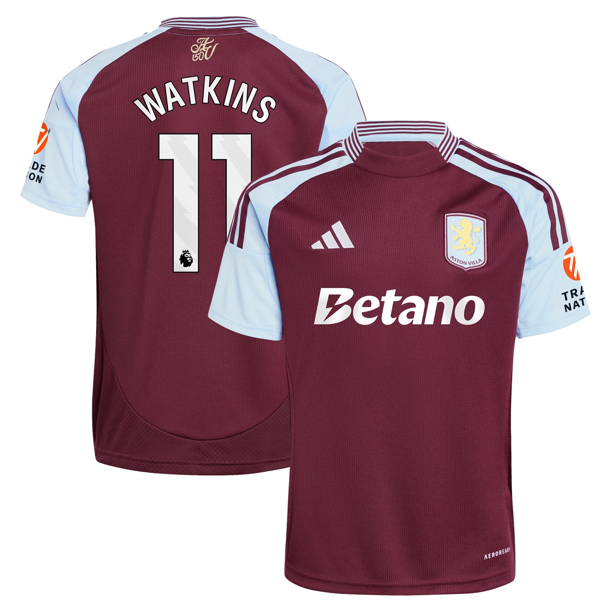 Ollie Watkins Aston Villa adidas 2024/25 Home Player Jersey - Claret