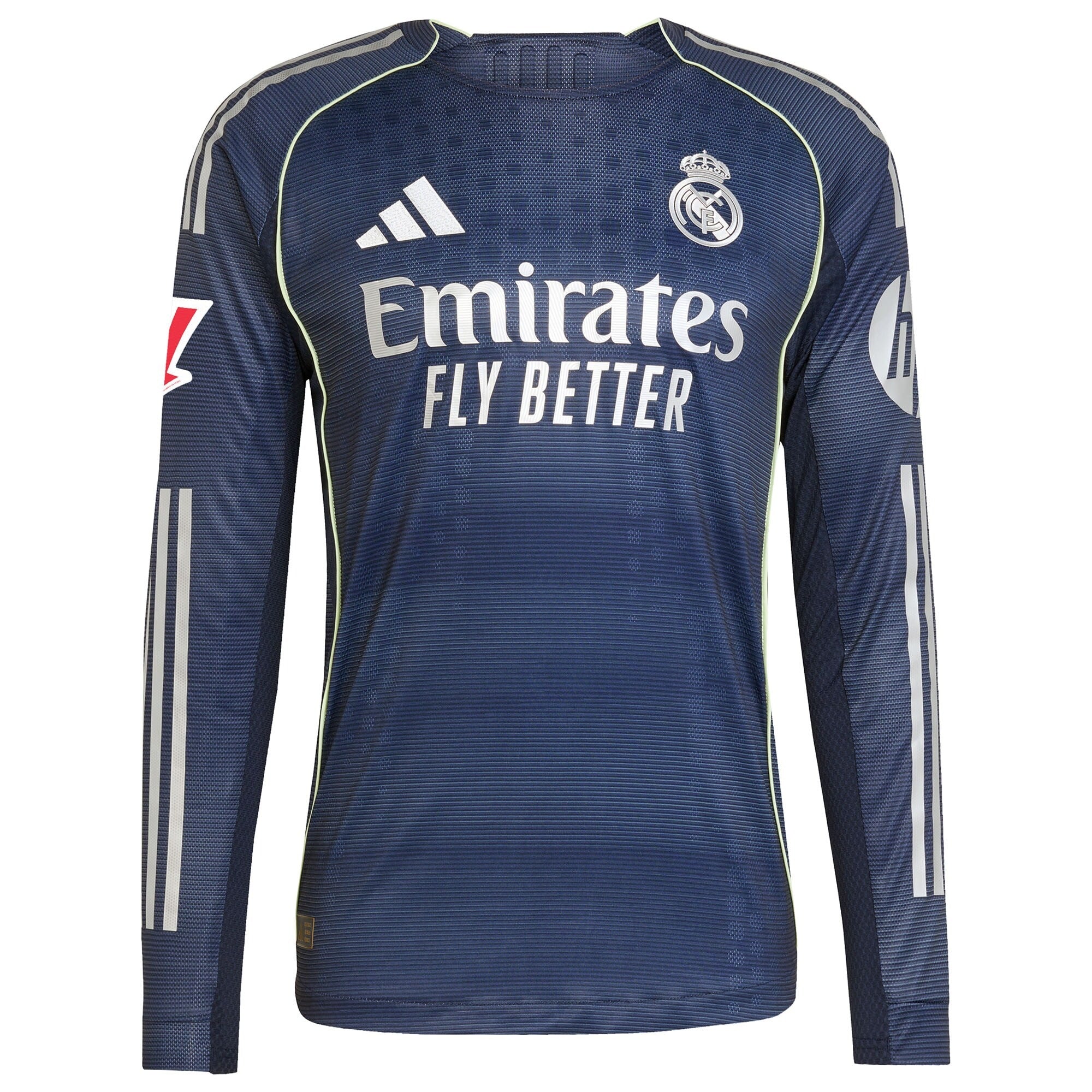 Real Madrid adidas 2025/26 Away Long Sleeve Custom Jersey - Blue