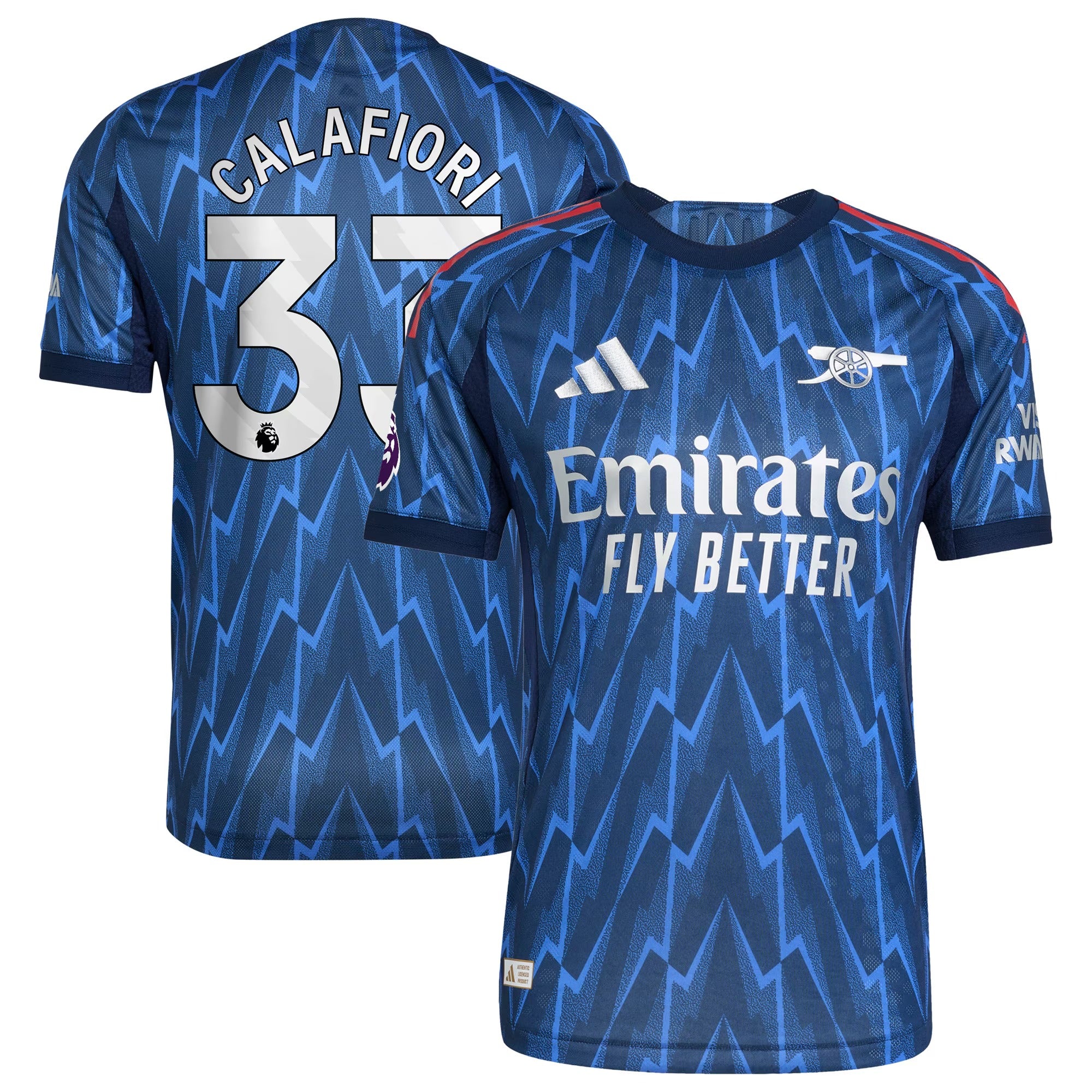 Riccardo Calafiori Arsenal adidas 2025/26 Away Player Jersey - Blue