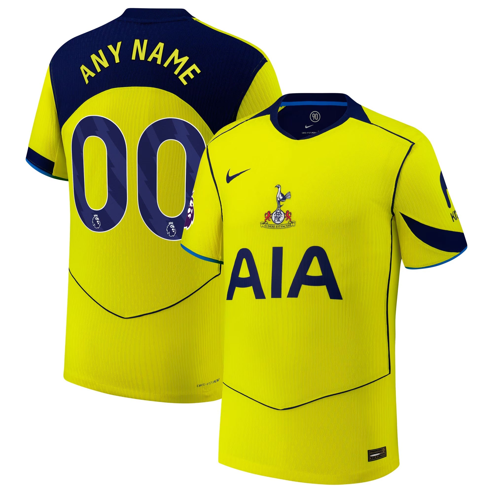 Tottenham Hotspur Nike 2025/26 Third Customized Jersey - Yellow
