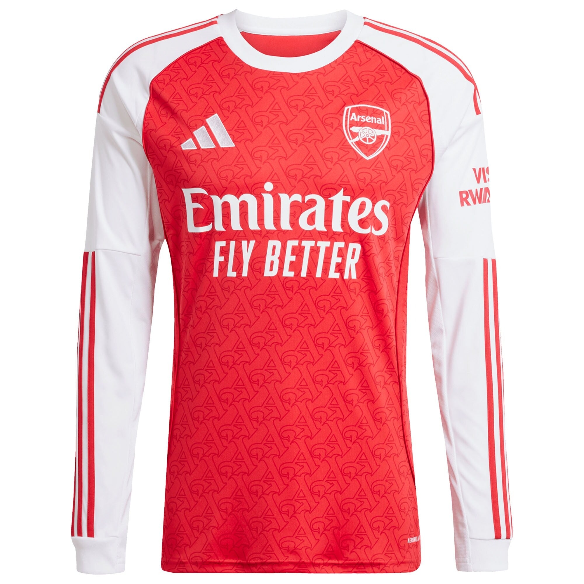 William Saliba Arsenal adidas 2025/26 Home Long Sleeve Player Jersey - Red