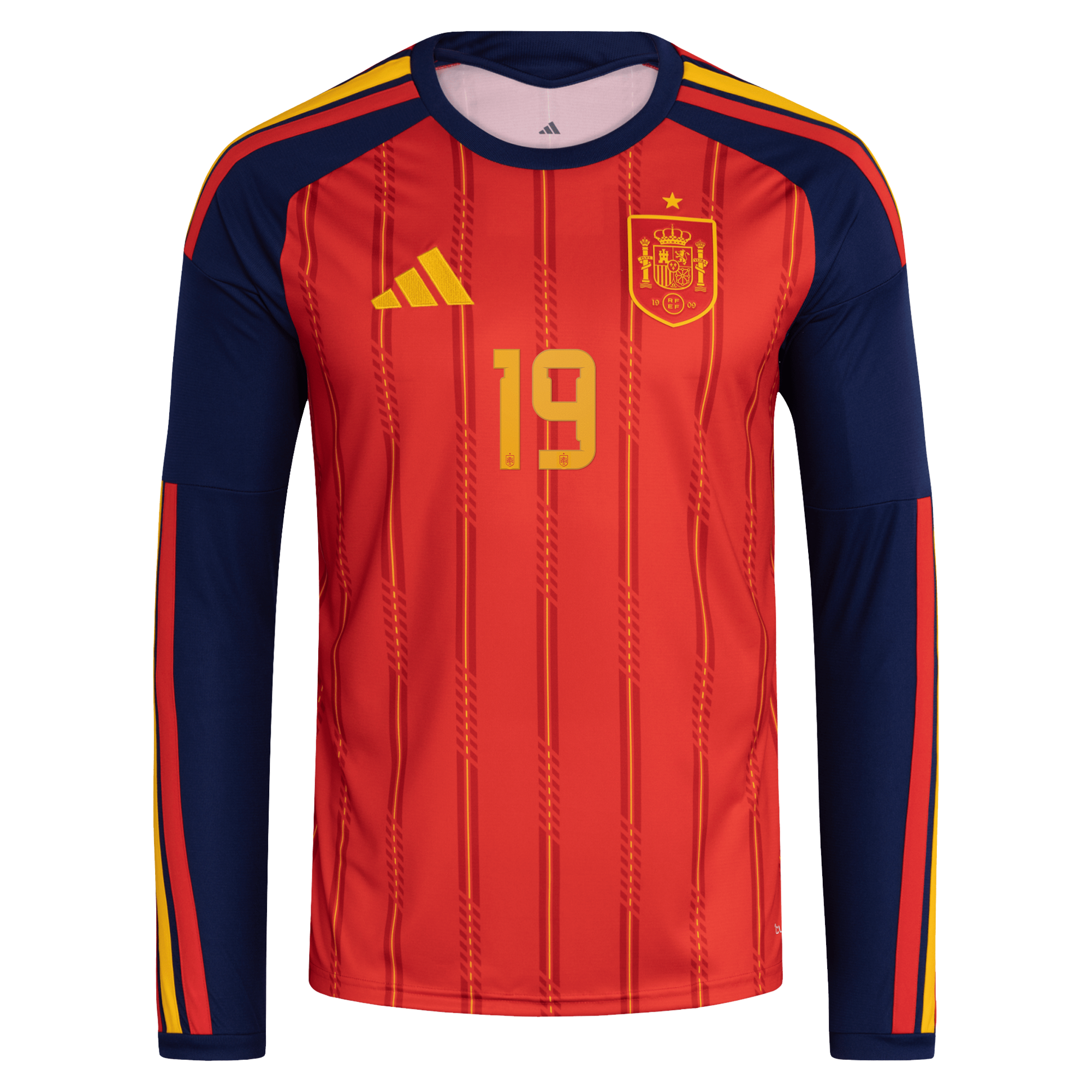 adidas Spain National Team 2026 Home Supporter Edition Long Sleeve Jersey – Lamine Yamal #19 – Red - Jersey Teams World
