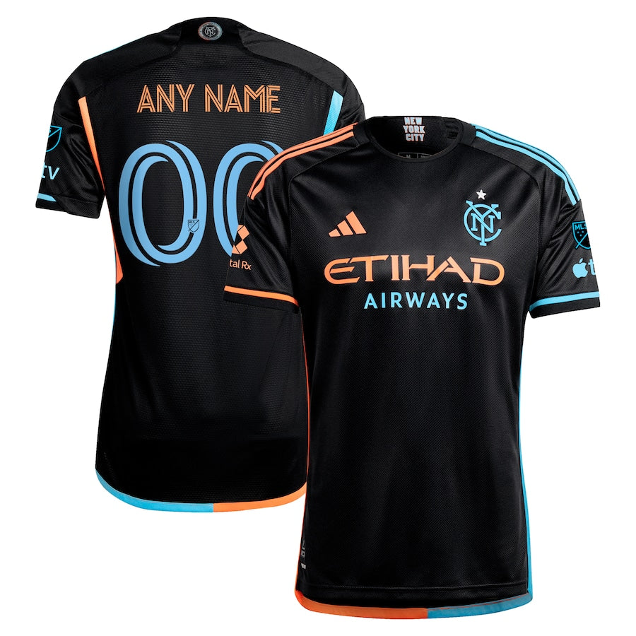 New York City FC adidas 2024 24/7 Kit Authentic Custom Jersey – Black