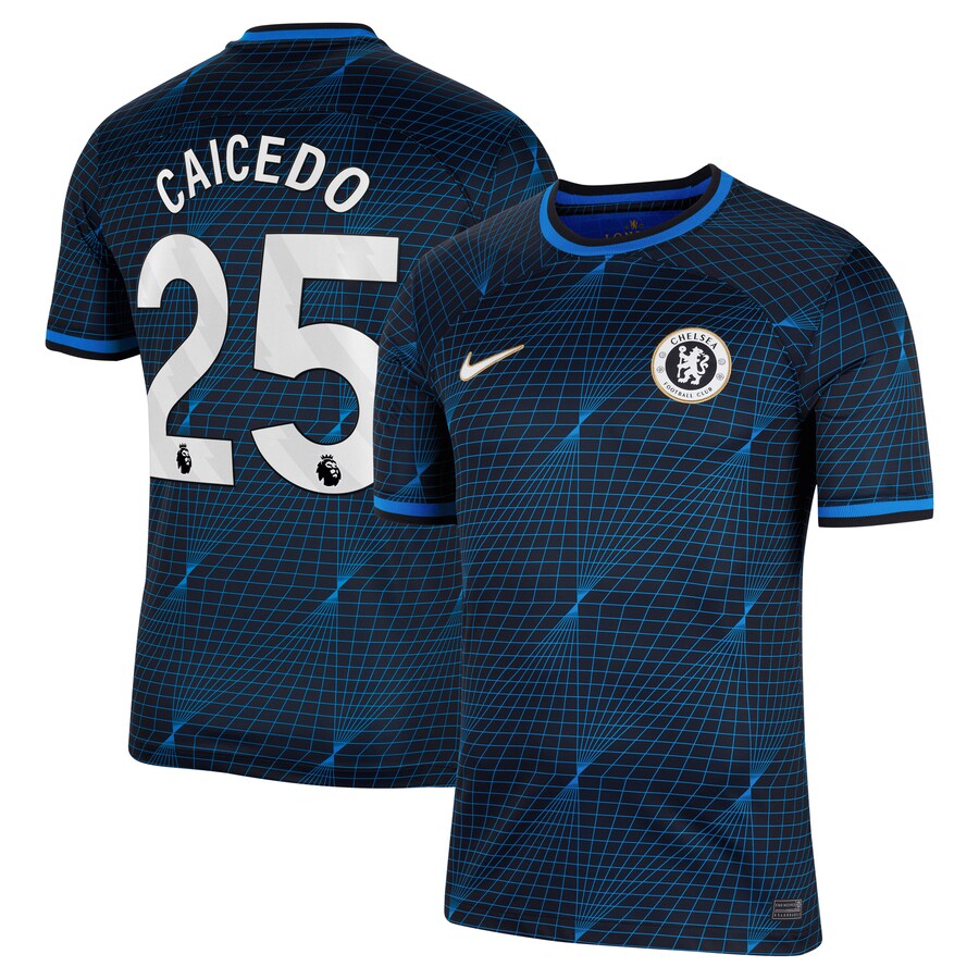 Moisés Caicedo Chelsea Nike 2023/24 Away Stadium Player Jersey - Navy