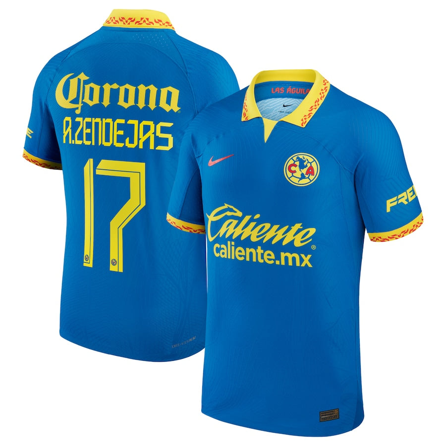 Men's Alejandro Zendejas Club America Away 2023/24 Authentic Jersey - Blue
