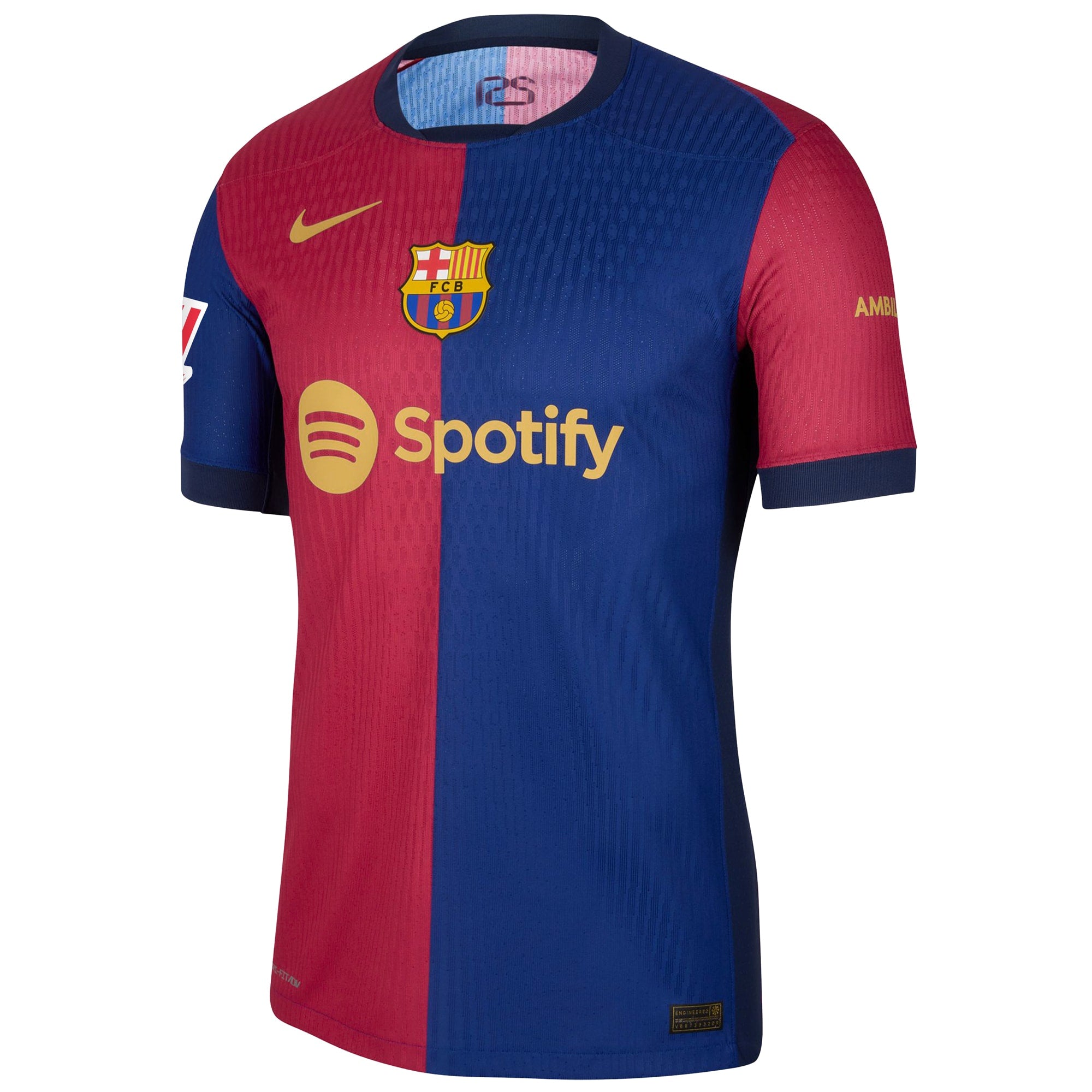 Nike Messi Barcelona 2025 Home Jersey in red and blue with Spotify and FC Barcelona logos