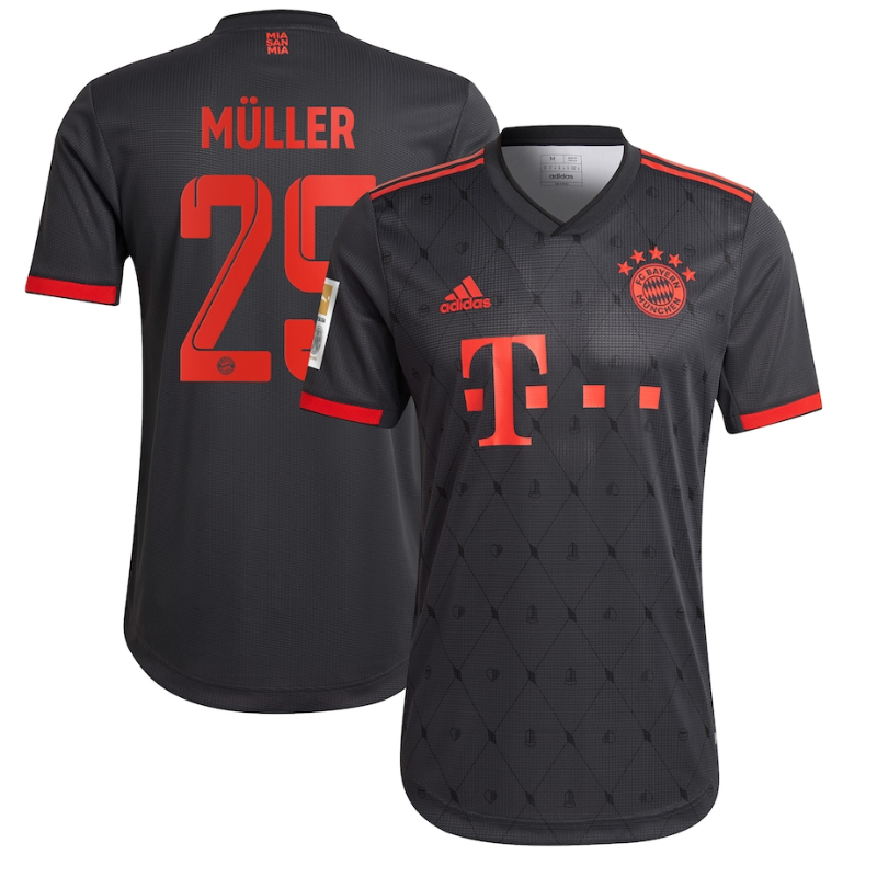 Thomas Müller 25 Printing Bayern Munich Third Shirt 2022/23 Player Jersey - Gray (Copy) - Jersey Teams World