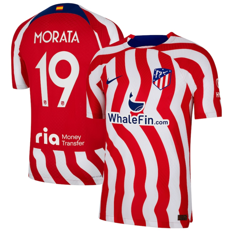 Atlético de Madrid Metropolitano Home Unisex Shirt 2023 with Morata 19 printing - Jersey Teams World