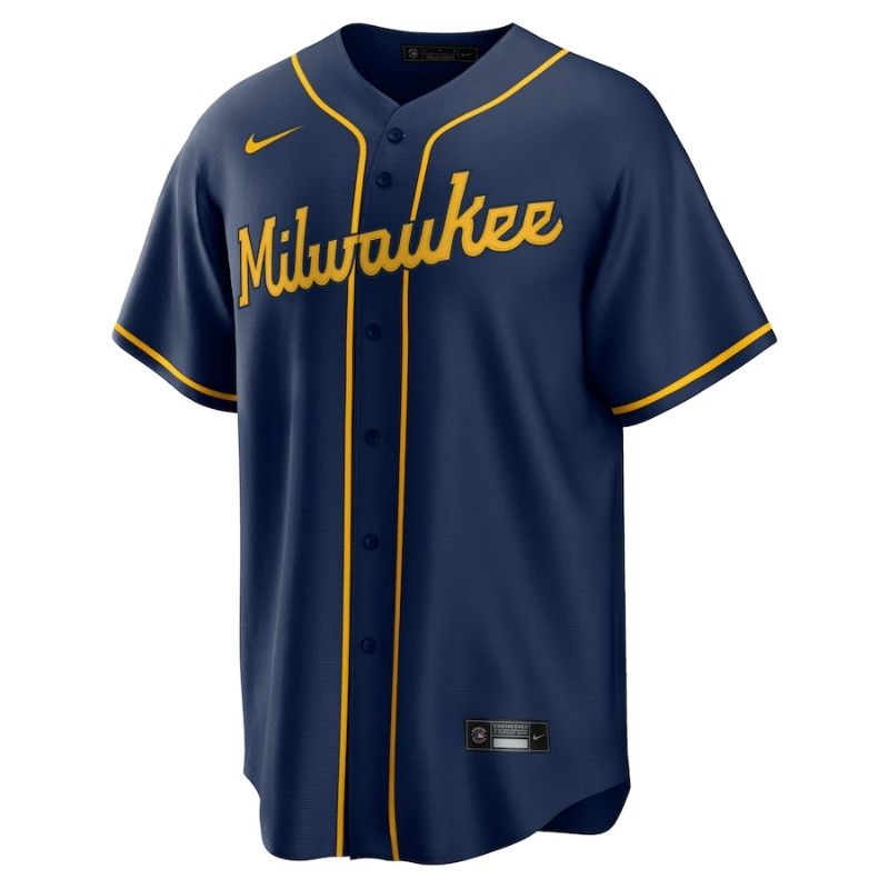 Milwaukee Brewers Team 2022 Home Custom Jersey Unisex Pro Official - Navy - Jersey Teams World