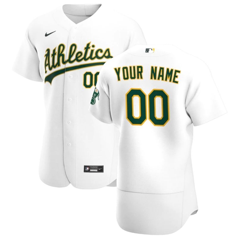 Oakland Athletics Team 2022 Home Custom Jersey Unisex Pro Official - White - Jersey Teams World