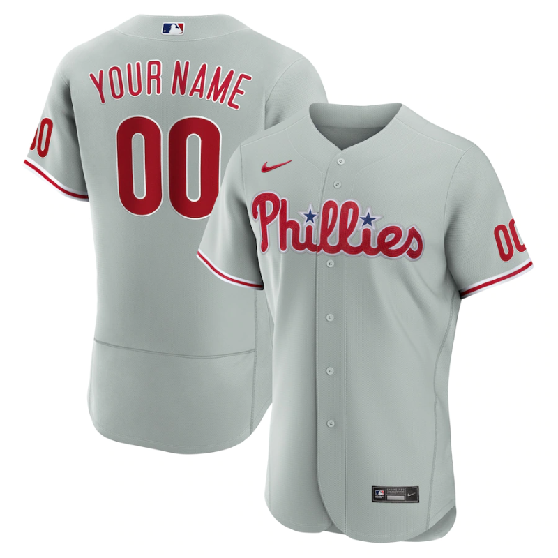 Philadelphia Phillies Team 2022 Gray Road Custom Jersey Unisex Pro Official - Jersey Teams World