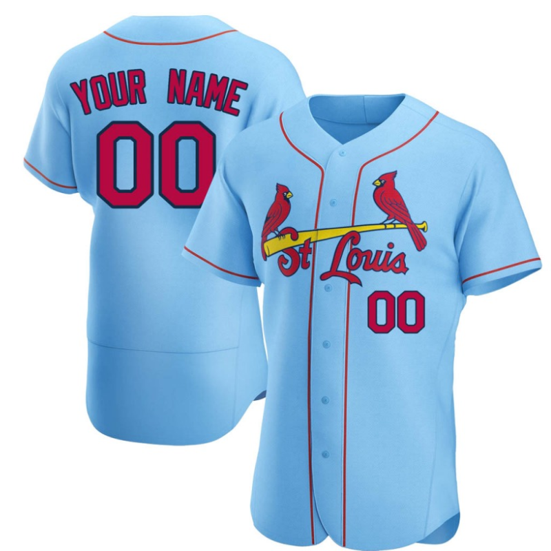 St. Louis Cardinals Team 2022 Custom Jersey Unisex Pro Official - Light Blue - Jersey Teams World