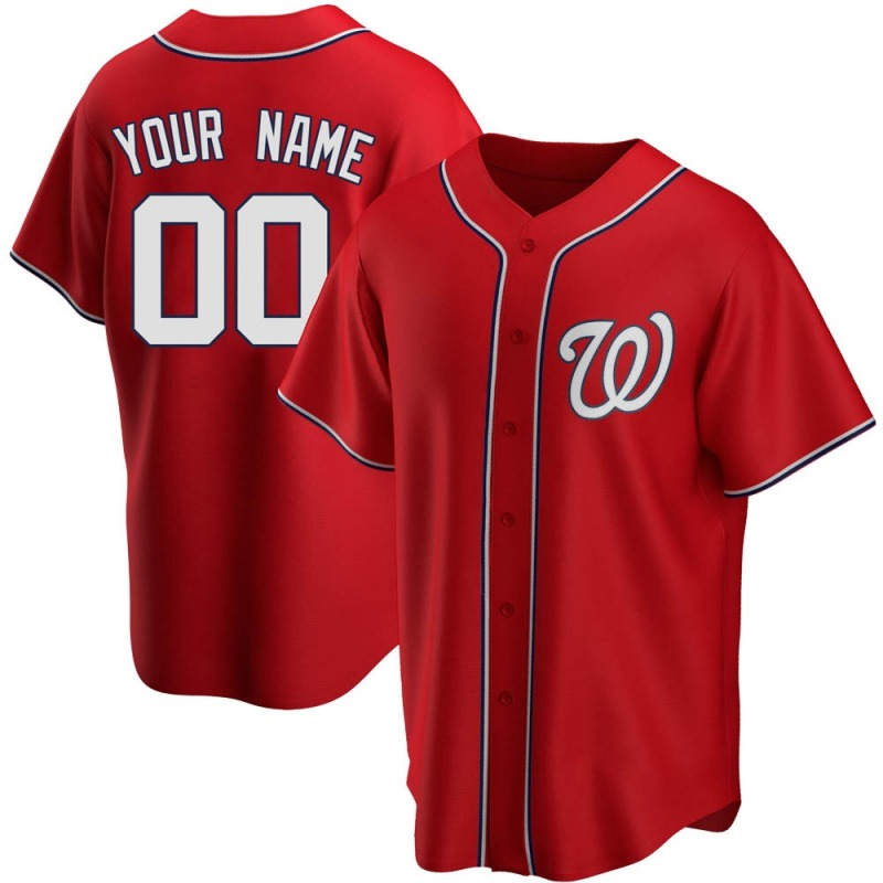 Washington Nationals Team 2022 Red Custom Jersey Unisex Pro Official - Jersey Teams World