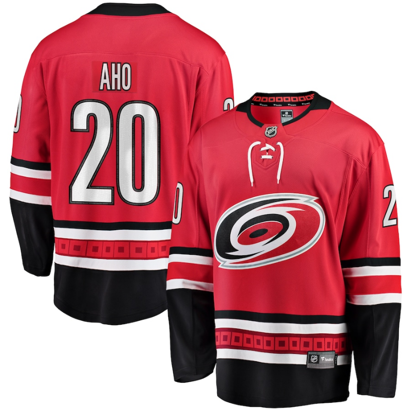 Sebastian Aho - 20 Carolina Hurricanes Player Jersey Pro Official- Red - Jersey Teams World