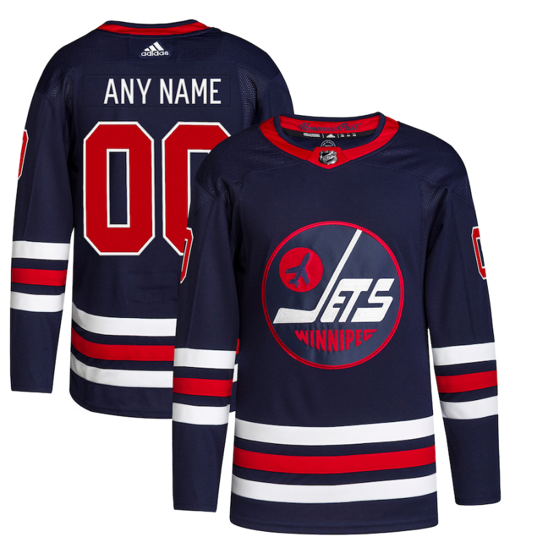 Winnipeg Jets 2022 Custom Jersey Pro Official- Navy - Jersey Teams World