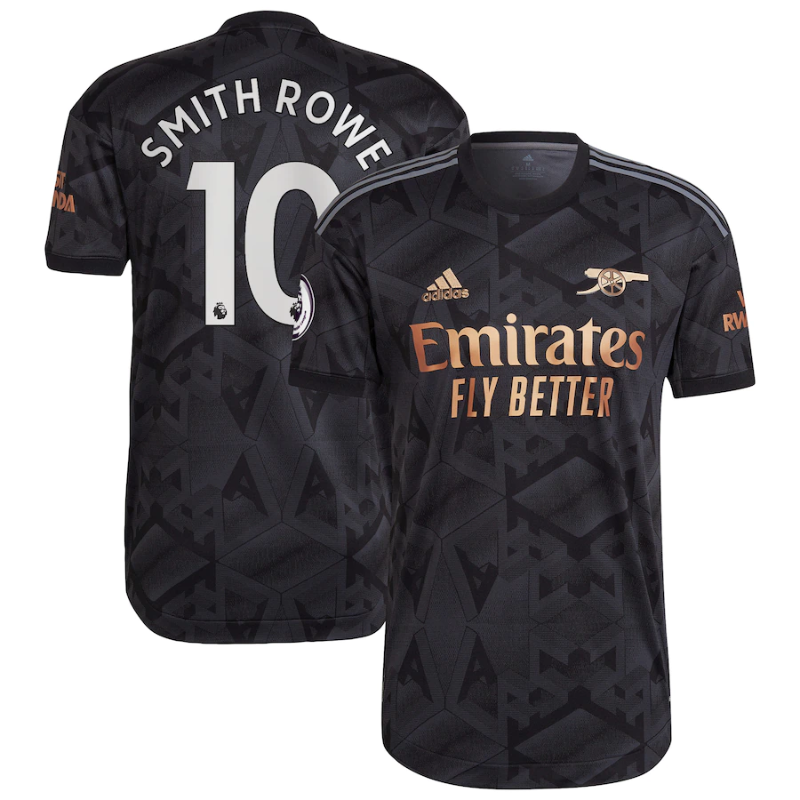 Emile Smith Rowe Arsenal Shirt 2022/23 Away Player Unisex Jersey - Black - Jersey Teams World
