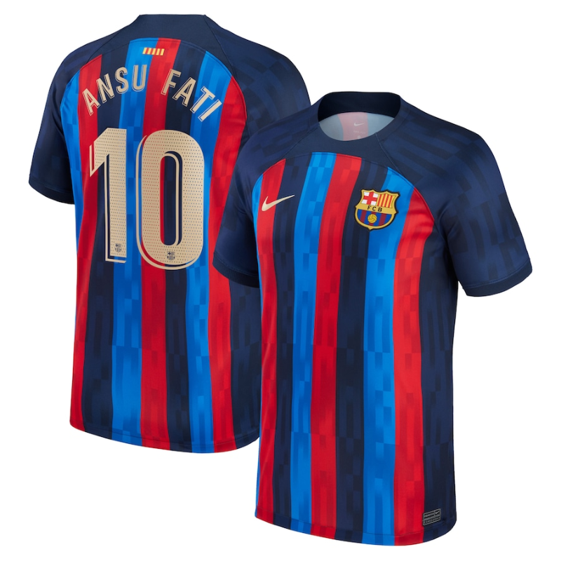 Barcelona Home Stadium Unisex Shirt 2023 with Ansu Fati 10 printing - - Jersey Teams World