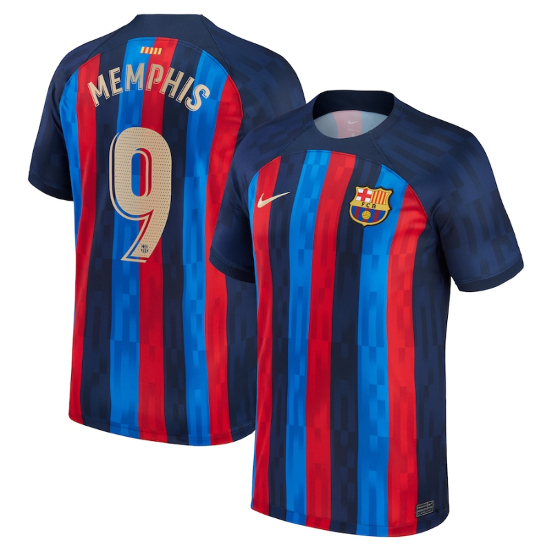 Barcelona Home Stadium Unisex Shirt 2023 with Memphis 9 printing - - Jersey Teams World