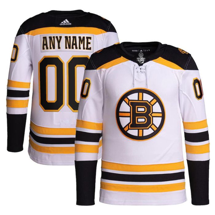 Boston Bruins Unisex Away Primegreen Pro Personalizedized Jersey - White - Jersey Teams World
