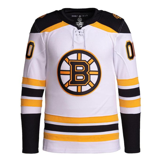 Boston Bruins Unisex Away Primegreen Pro Personalizedized Jersey - White - Jersey Teams World