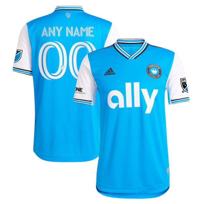 Charlotte FC 2022 Primary Custom Jersey - Blue - Jersey Teams World