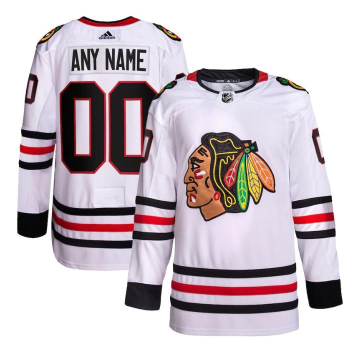 Chicago Blackhawks Unisex Away Primegreen Pro Personalized Jersey - White - Jersey Teams World
