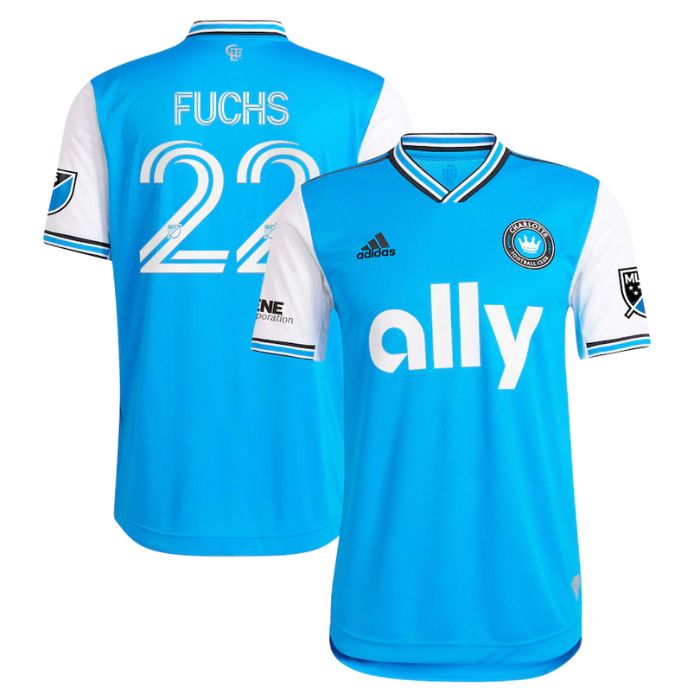 Christian Fuchs Charlotte FC 2022 Primary Player Jersey - Blue - Jersey Teams World