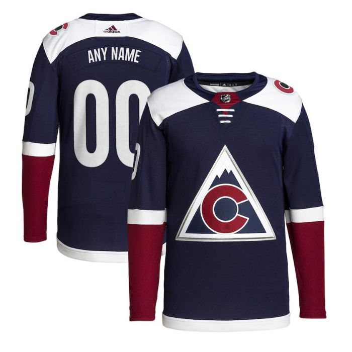 Colorado Avalanche Unisex Alternate Primegreen Pro Personalized Jersey - Navy - Jersey Teams World