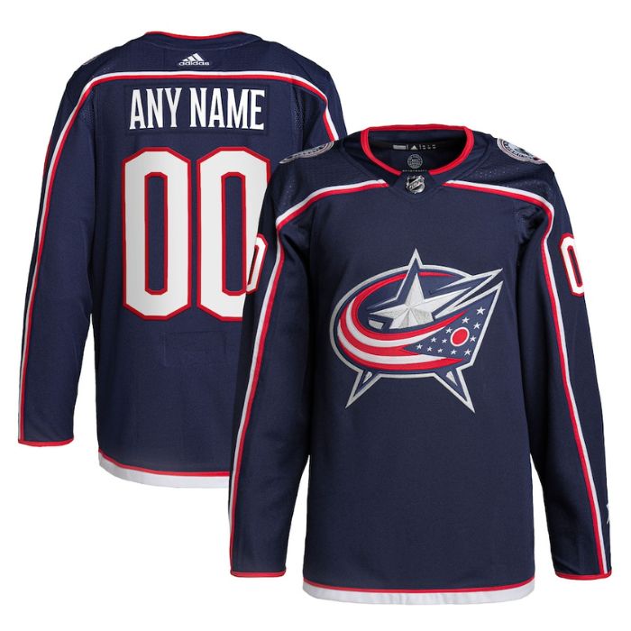 Columbus Blue Jackets Home Primegreen Pro Personalized Unisex Jersey - Navy - Jersey Teams World