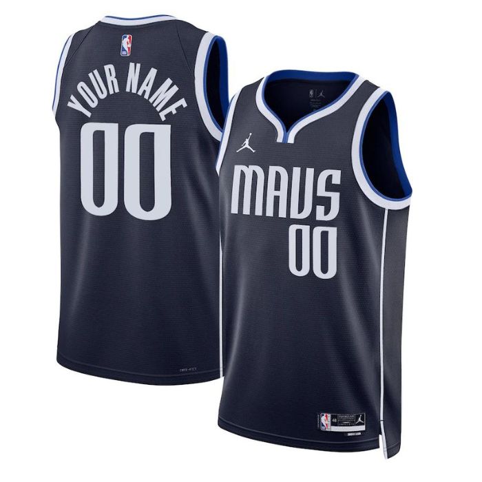 Dallas Mavericks Unisex 2023 Swingman Custom Pro Jersey - Statement Edition - Navy - Jersey Teams World