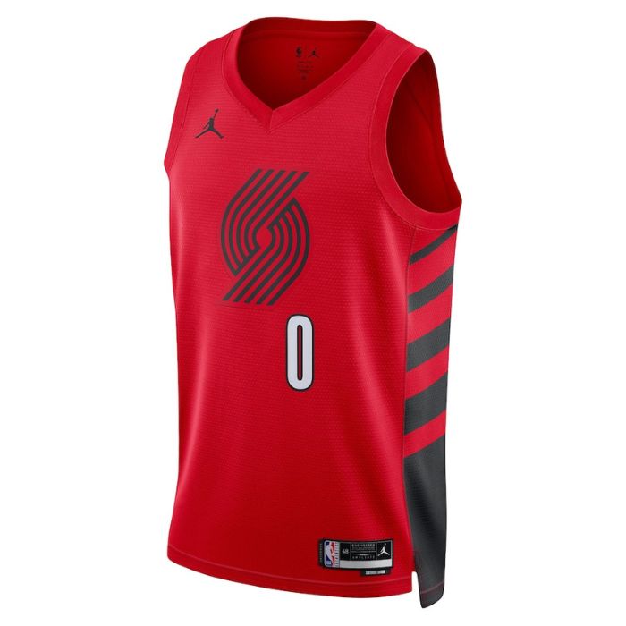 Damian Lillard Portland Trail Blazers 2023 Statement Edition Swingman Jersey - Red - Jersey Teams World
