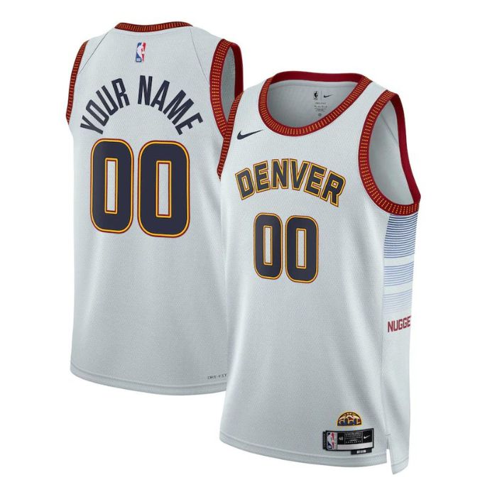Denver Nuggets Unisex 2023 Swingman Custom Pro Jersey - City Edition - Gray - Jersey Teams World