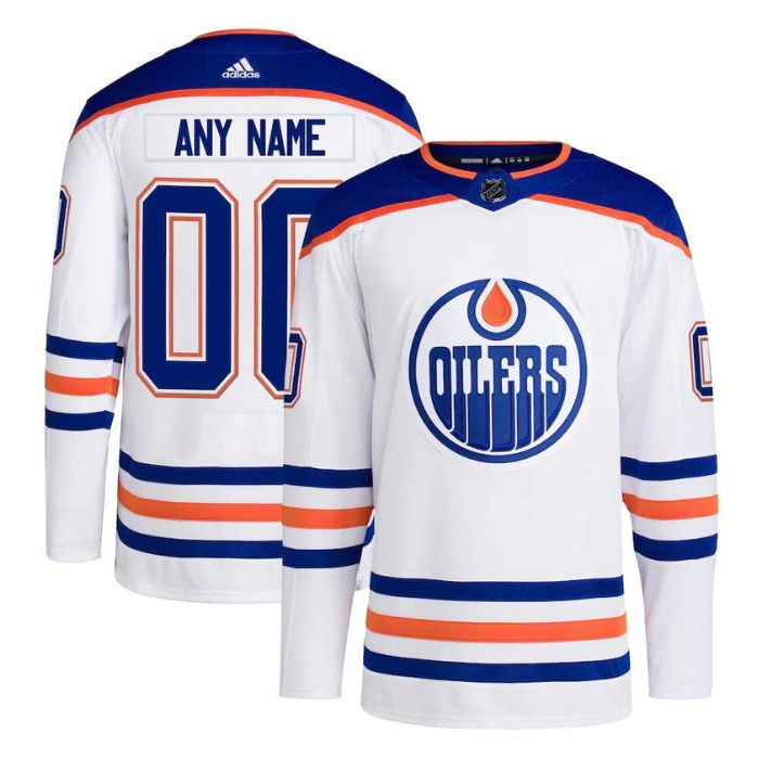 Edmonton Oilers Away Primegreen Unisex Pro Personalized Jersey - White - Jersey Teams World