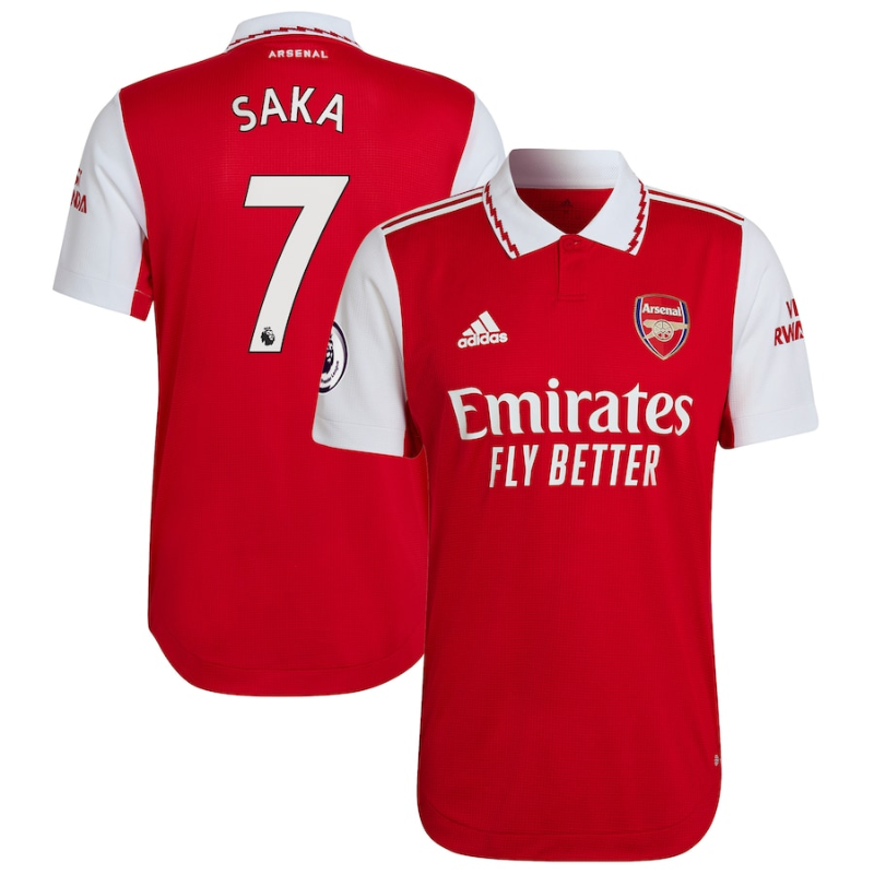 Bukayo Saka Arsenal Shirt 2022/23 Home Player Unisex Jersey - Red - Jersey Teams World