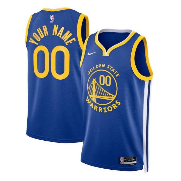 Golden State Warriors Unisex 2023 Swingman Custom Jersey Blue - Icon Edition - Jersey Teams World
