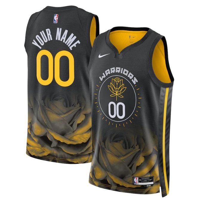 Golden State Warriors Unisex 2023 Swingman Customized Pro Jersey - City Edition - Black - Jersey Teams World