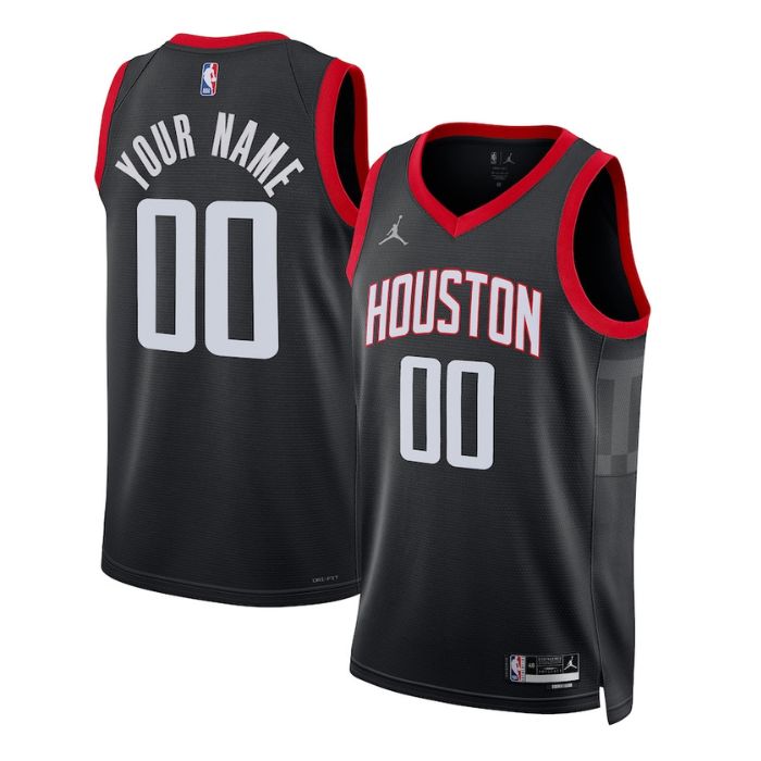 Houston Rockets Unisex 2023 Swingman Custom Jersey - Statement Edition - Black - Jersey Teams World