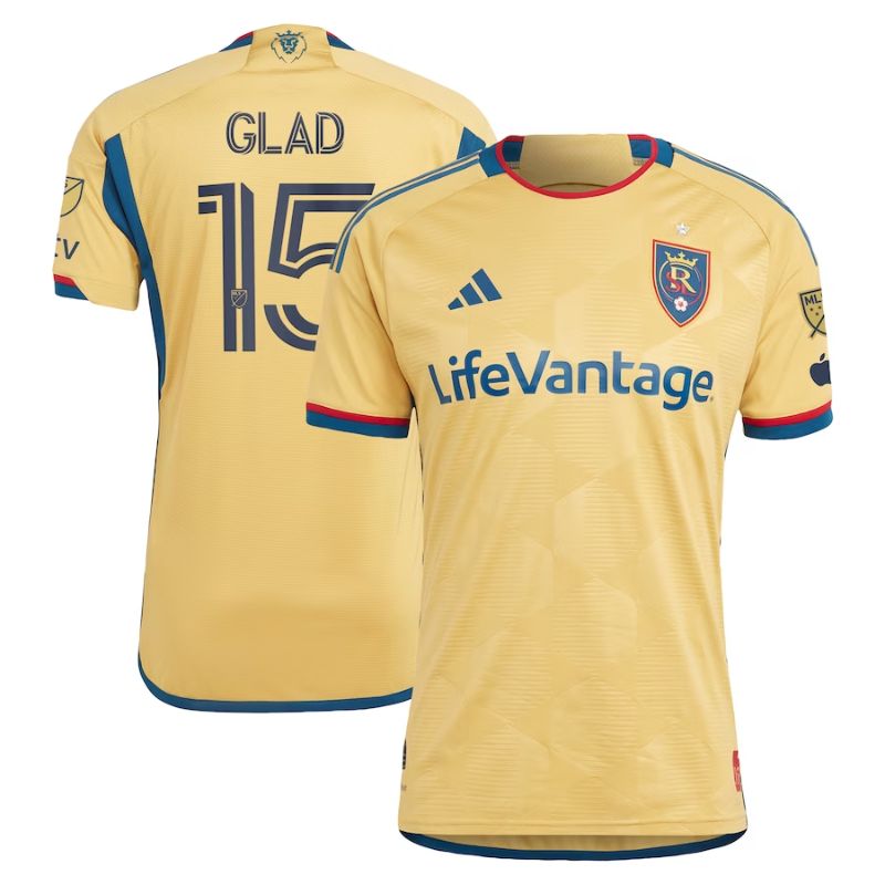 Justen Glad Real Salt Lake Unisex Shirt 2023/24 Player Jersey - Gold - Jersey Teams World