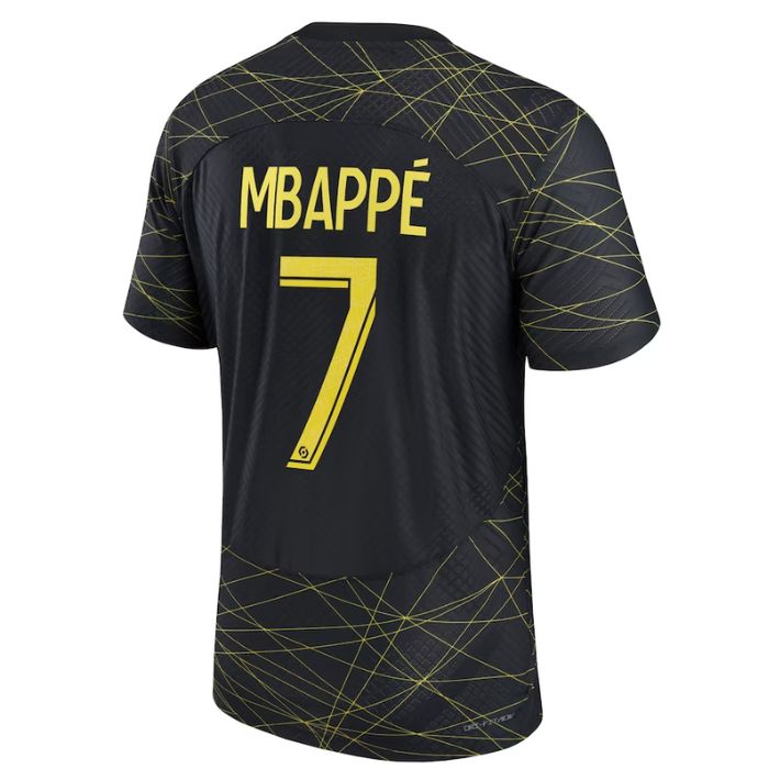 Kylian Mbappé Paris Saint-Germain 2022/23 Fourth Vapor Match Player Jersey - Black - Jersey Teams World