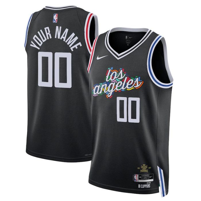 LA Clippers Unisex 2023 Swingman Customized Pro Jersey - City Edition - Black - Jersey Teams World