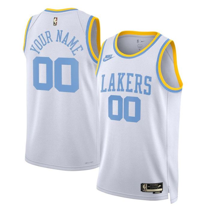 Los Angeles Lakers Unisex 2023 Custom Swingman Pro Jersey - Classic Edition - White - Jersey Teams World