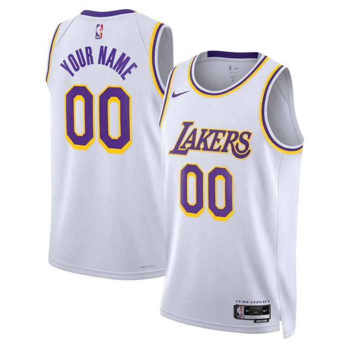 Los Angeles Lakers Unisex 2023 Swingman Custom Jersey White - Association Edition - Jersey Teams World