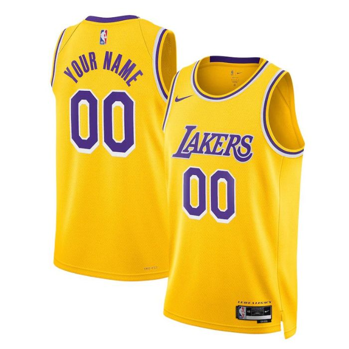 Los Angeles Lakers Unisex 2023 Swingman Customized Jersey Gold - Icon Edition - Jersey Teams World